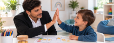 Behaviour support practitioner with a participant